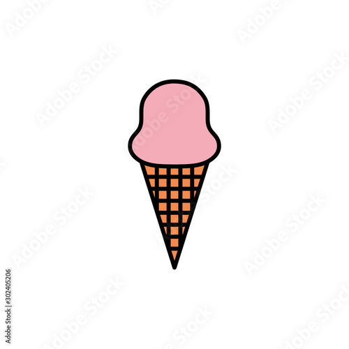 Isolated sweet ice cream icon fill design