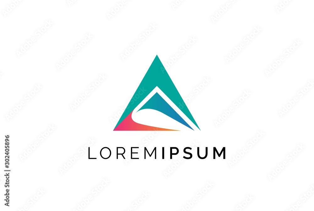 Abstract triangle letter A logo design template vector graphic Abstract triangle letter A logo design template vector graphic