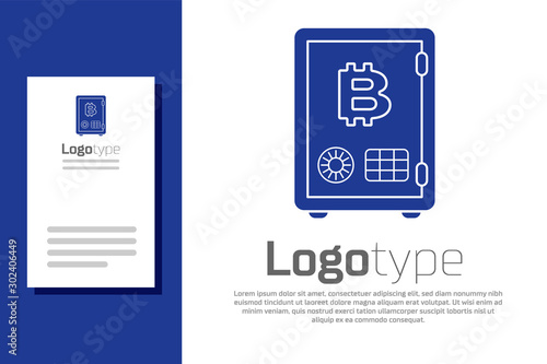 Blue Proof of stake icon isolated on white background. Cryptocurrency economy and finance collection. Logo design template element. Vector Illustration
