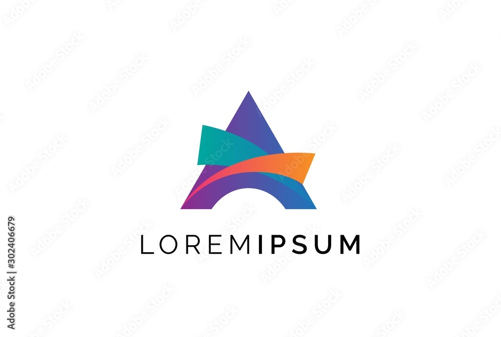 Abstract triangle letter A logo design template vector graphic Abstract triangle letter A logo design template vector graphic