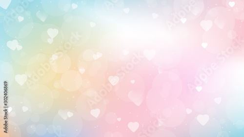 sweet candy gradient background with heart bokeh for valentines day web page screen size