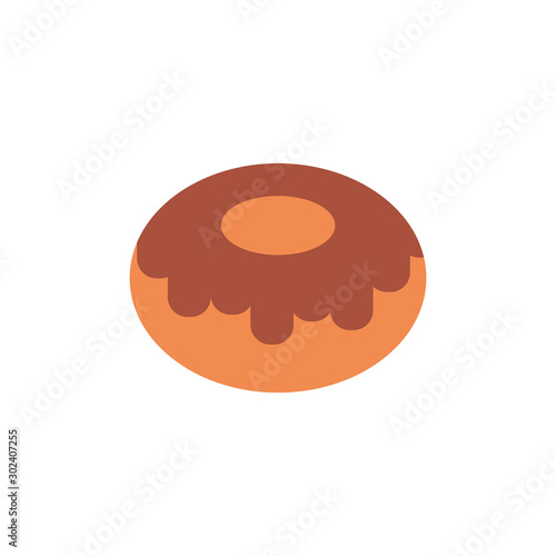 Isolated sweet donut icon flat design