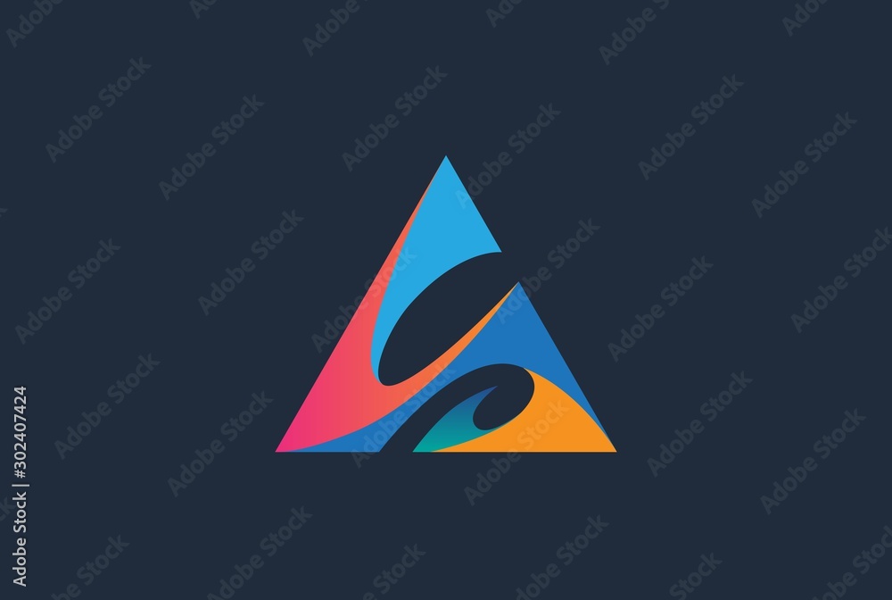 Abstract triangle letter A logo design template vector graphic Abstract triangle letter A logo design template vector graphic