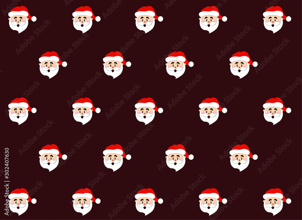 christmas pattern with santa claus on burgundy background christmas pattern with santa claus on burgundy background