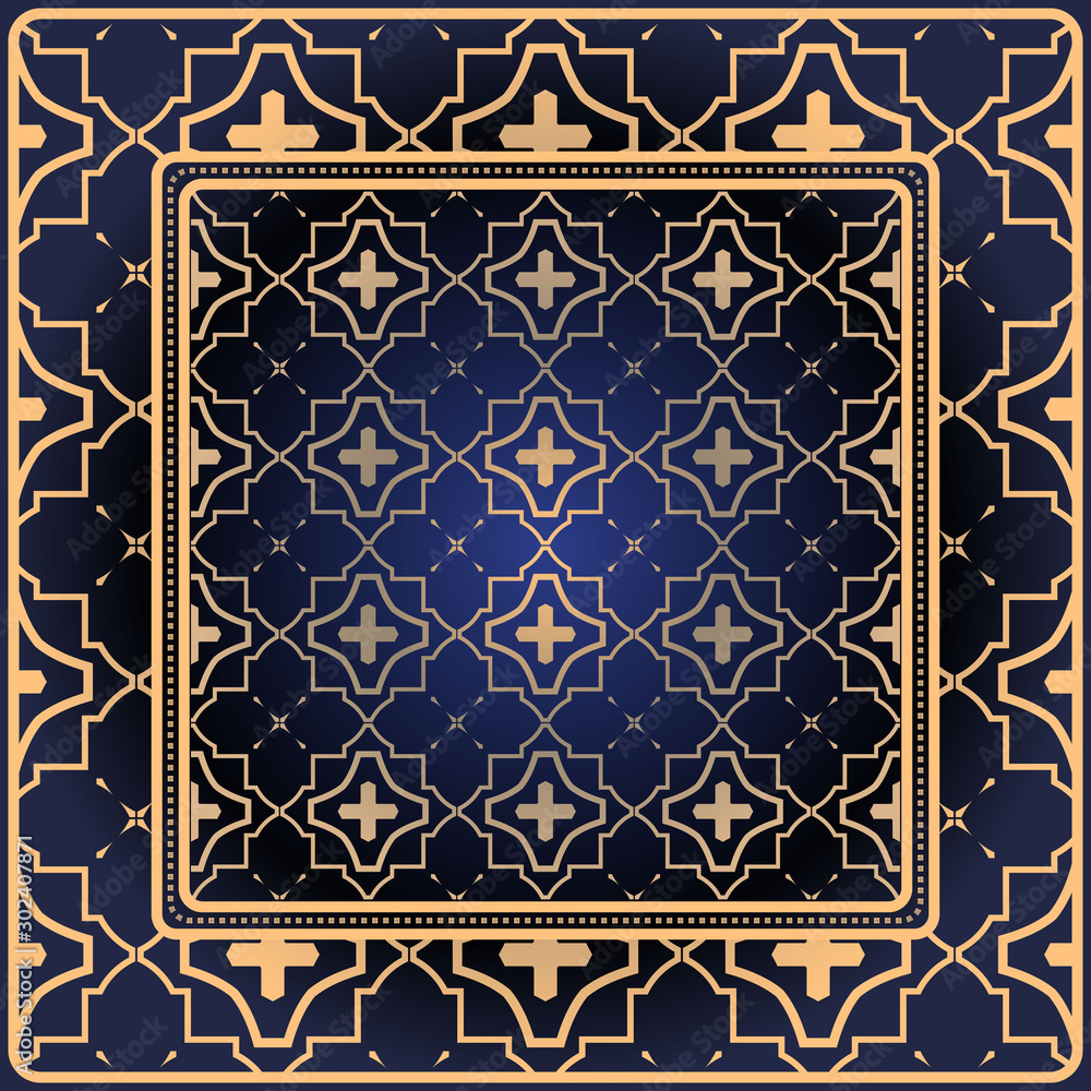 Obraz premium Decorative print with geometric pattern. Vector illustration