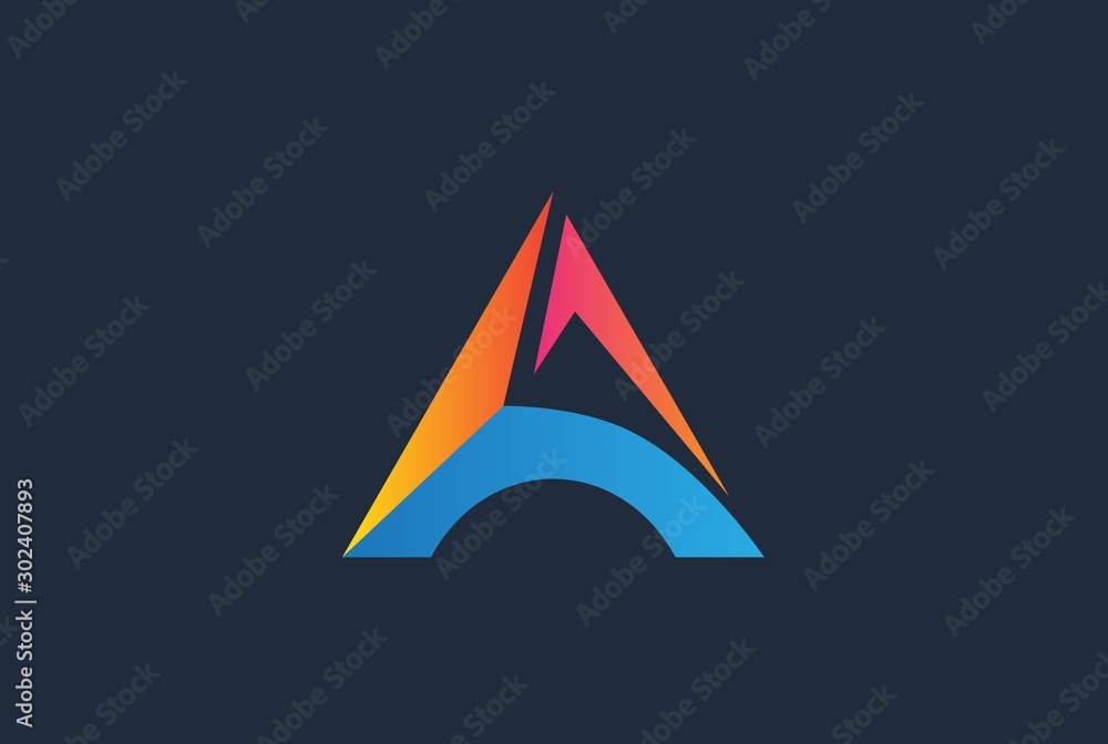 Abstract triangle letter A logo design template vector graphic Abstract triangle letter A logo design template vector graphic