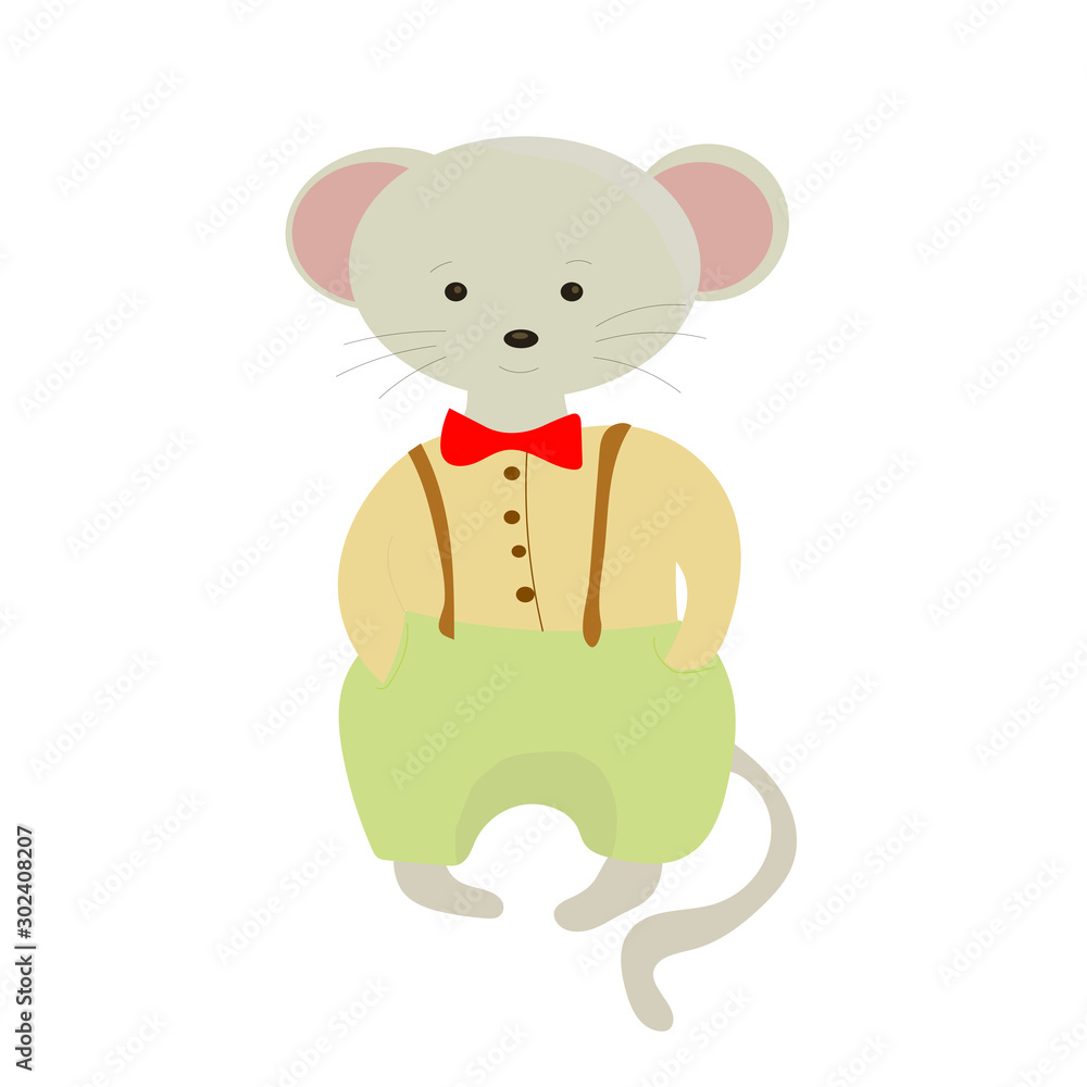vector christmas illustration happy mouse vector christmas illustration happy mouse