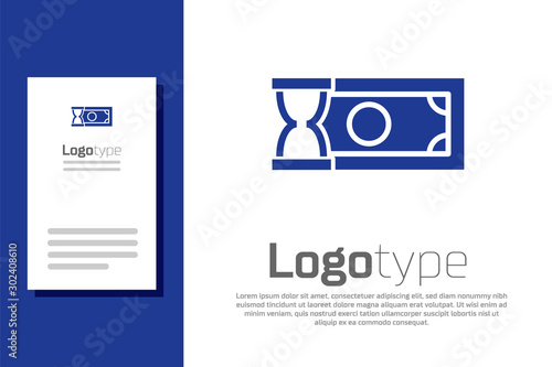 Blue Fast payments icon isolated on white background. Fast money transfer payment. Financial services, fast loan, time is money, cash back concept. Logo design template element. Vector Illustration