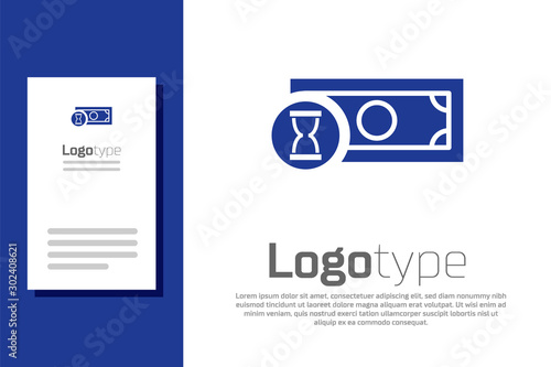 Blue Fast payments icon isolated on white background. Fast money transfer payment. Financial services, fast loan, time is money, cash back concept. Logo design template element. Vector Illustration