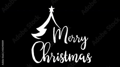 merry christmas logo, designed in chalkboard drawing style, animated footage ideal for the Christmas period photo