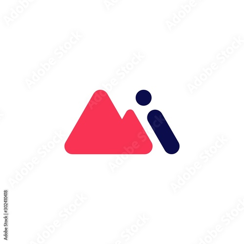 mi letter logotype lettermark logo vector icon illustration