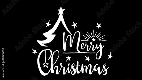 merry christmas logo, designed in chalkboard drawing style, animated footage ideal for the Christmas period
