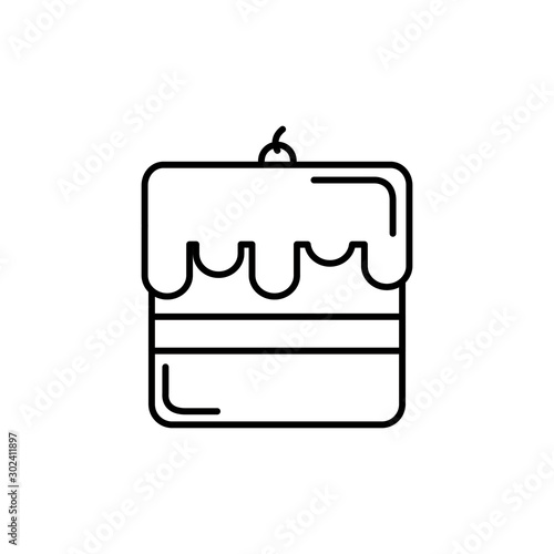 Isolated sweet cake icon line design