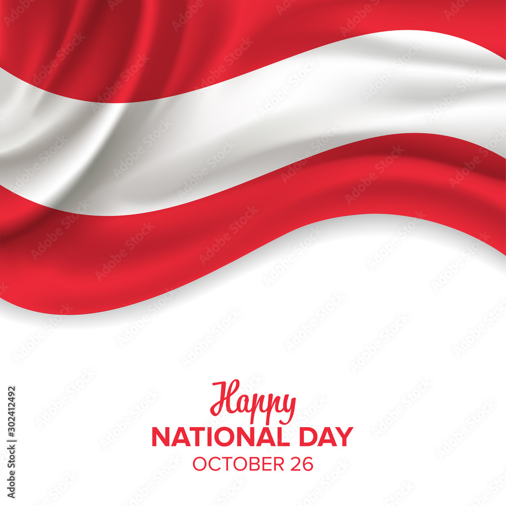 Vector festive illustration of independence day in Austria celebration on October 26. vector design elements of the national day. holiday graphic icons. National day