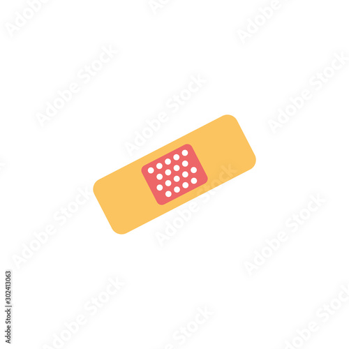 Isolated medical adhesive bandage flat design
