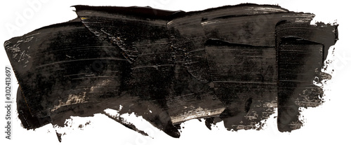 Hand drawn isolated rectangular paintbrush stripe with dirty black color esp 10 vector illustration template fot your text.