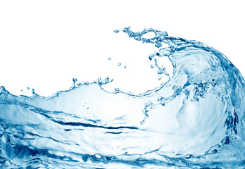 blue water wave isolated on white background
