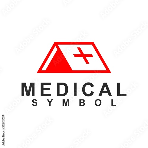 medical icon, tent logo template design graphic vector
