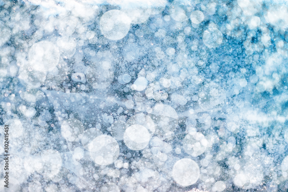 Fototapeta premium abstract christmas background with snow ice and lights