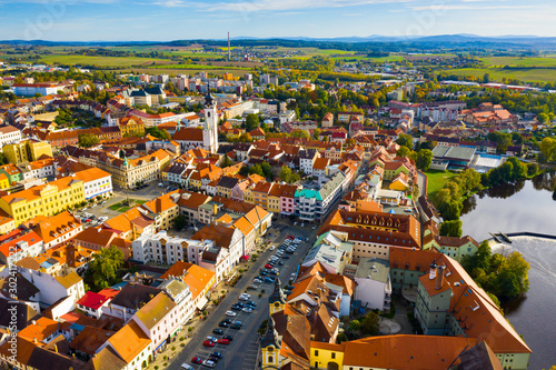 Aerial view on the city Pisek