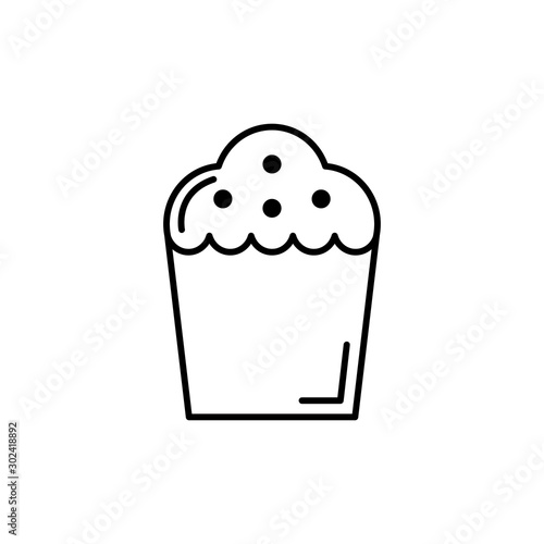 Isolated sweet muffin icon line design