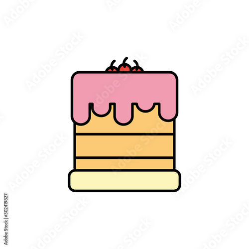 Isolated sweet cake icon fill design