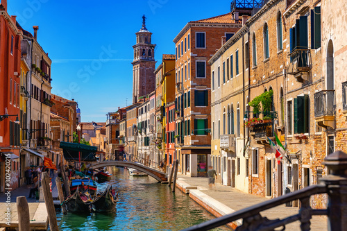 Bright colorful houses on Venetian lagoon  Venice