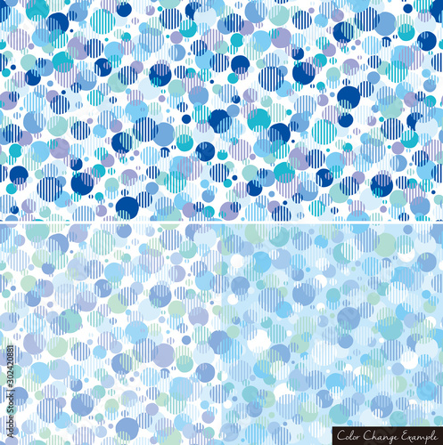 Pattern swatche, variety of striped polka dots_blue.