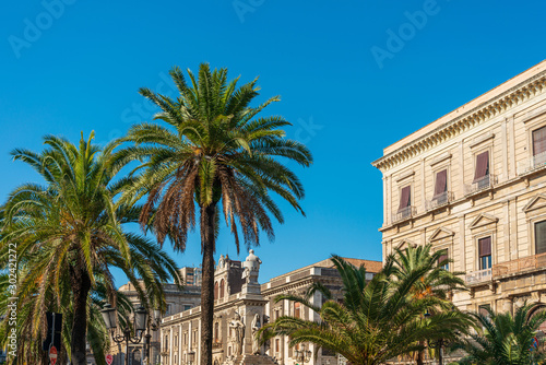 CATANIA, ITALY - January 19, 2019: Street view of downtown in Catania, Italy