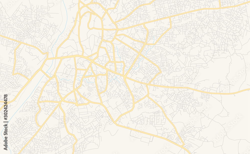 Printable street map of Abeokuta, Nigeria