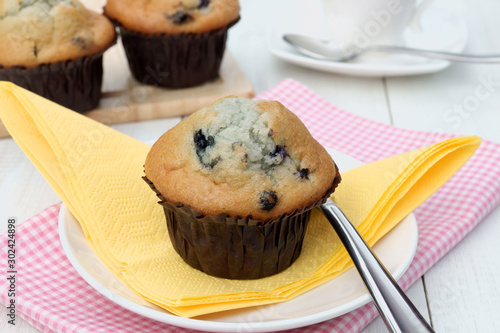 Fresh baked blueberry muffins