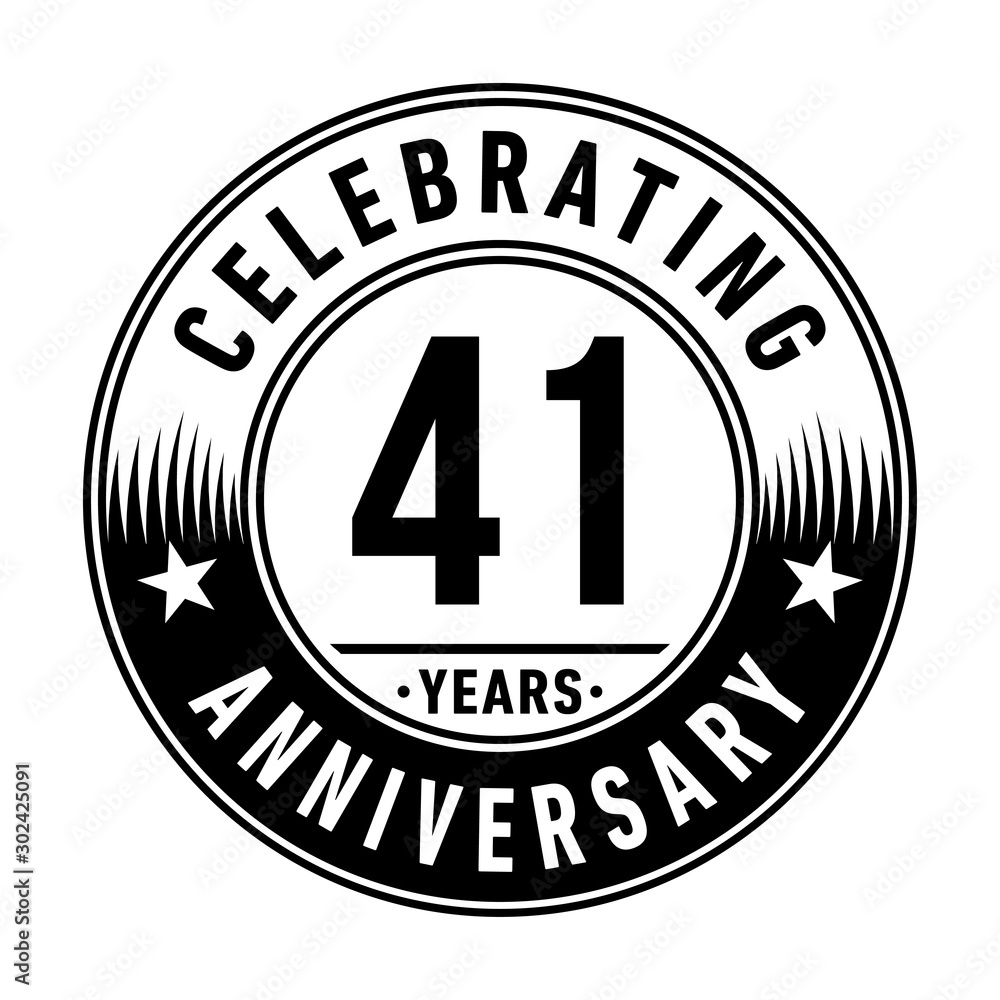 41 years anniversary celebration logo template. Vector and illustration.