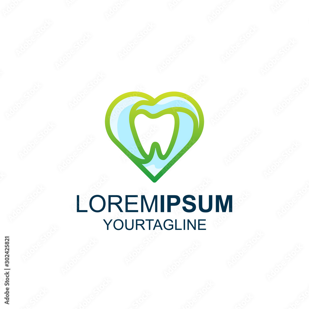 Dental Love Awesome Inspiration Logo Design