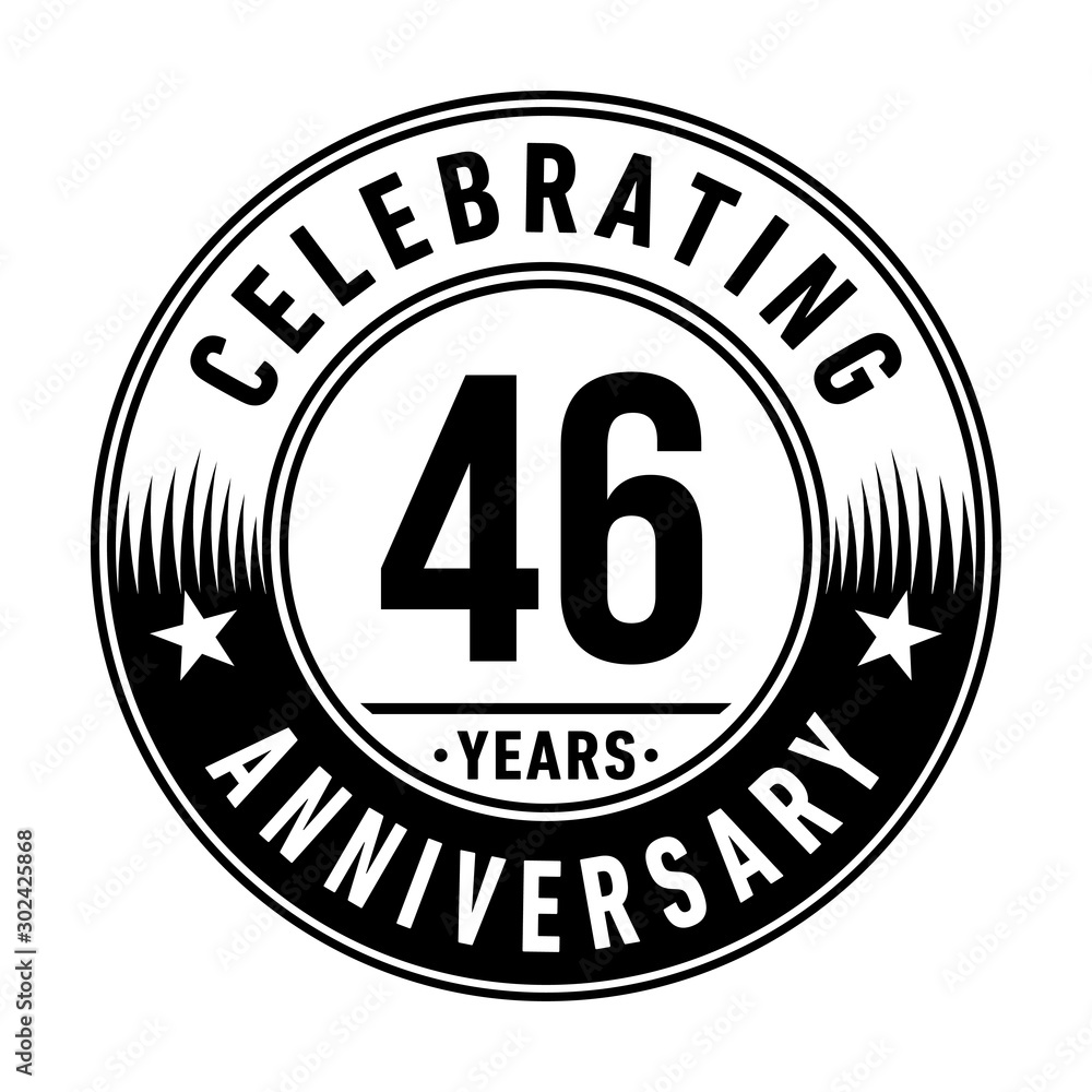 46 years anniversary celebration logo template. Vector and illustration.