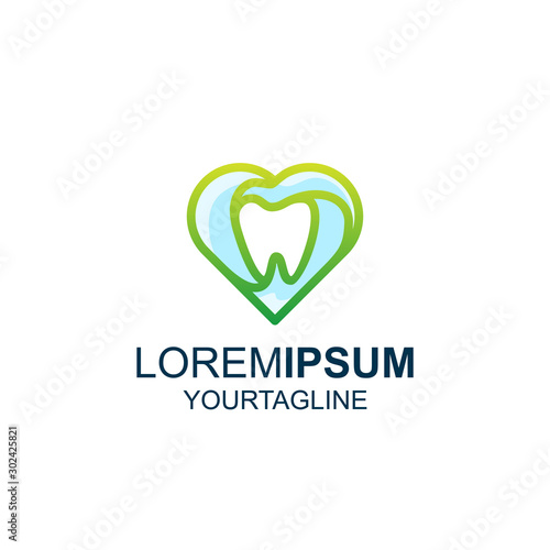 Dental Love Awesome Inspiration Logo Design