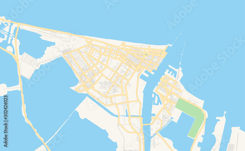 Vászonkép Printable street map of Port Said, Egypt
