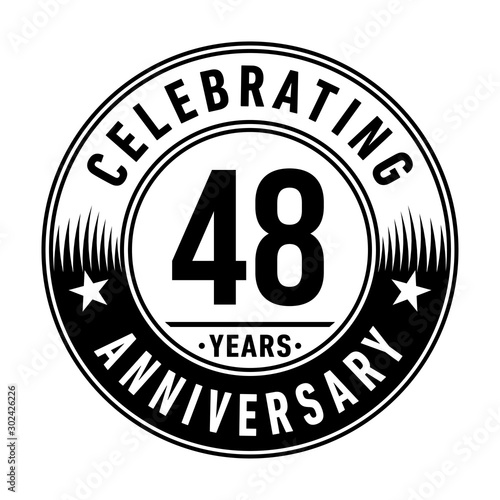 48 years anniversary celebration logo template. Vector and illustration.