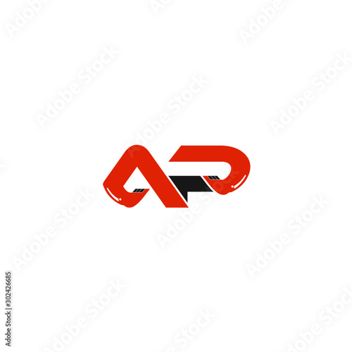 AP Letter Logo Design with Excavator Creative Modern Trendy