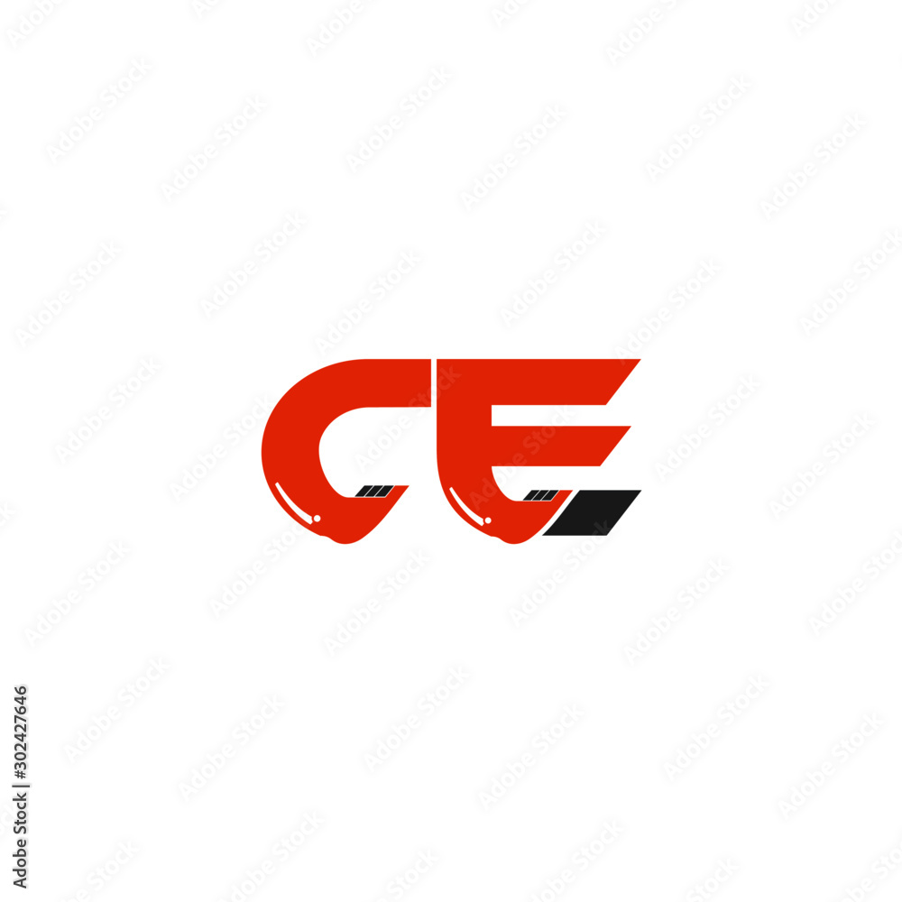 CE Letter Logo Design with Excavator Creative Modern Trendy CE Letter Logo Design with Excavator Creative Modern Trendy