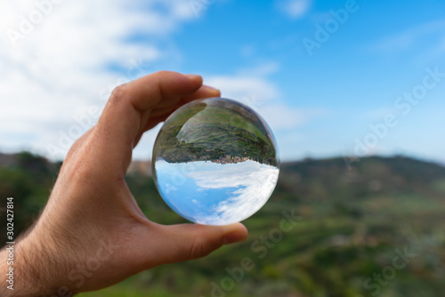 The Town of Mazzarino in the Lensball  Caltanissetta  Sicily  Italy  Europe