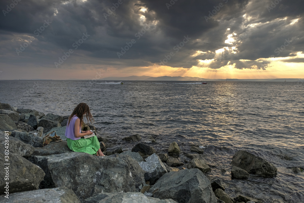 woman on the beach