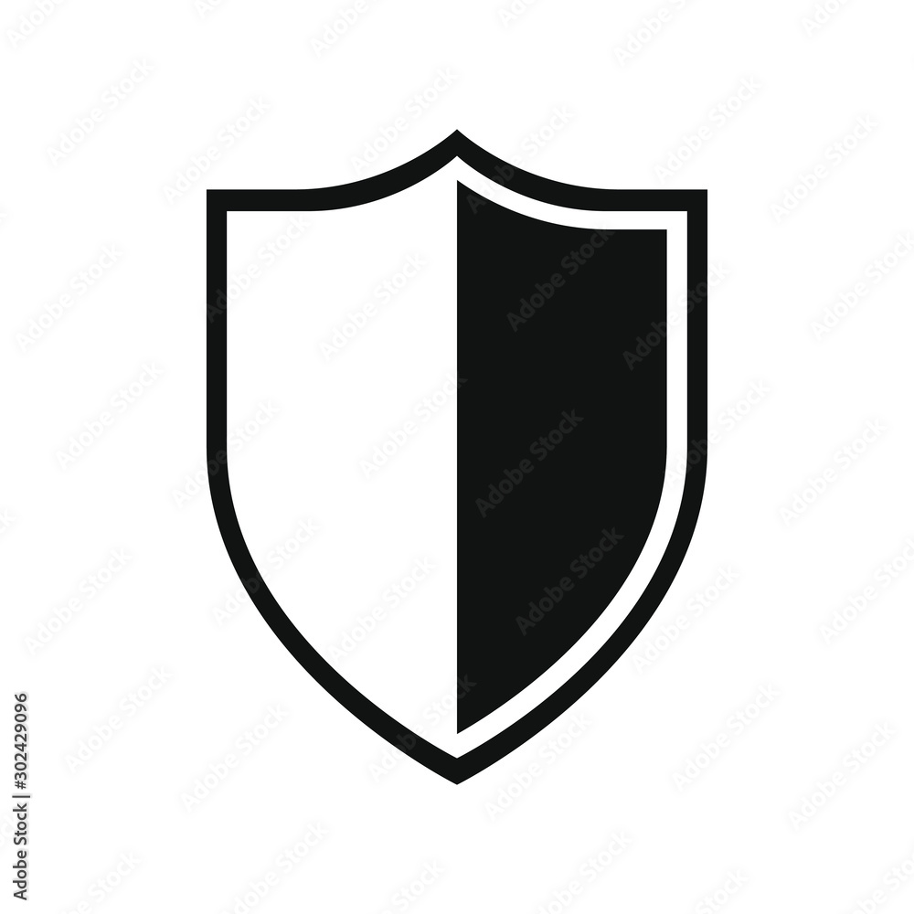 Shield graphic icon. Shield sign isolated on white background. Web protection symbol. Vector illustration Shield graphic icon. Shield sign isolated on white background. Web protection symbol. Vector illustration