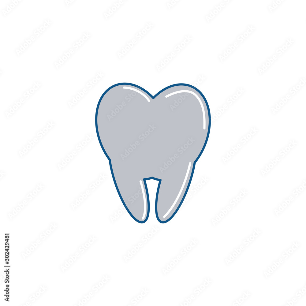 Isolated tooth icon fill design