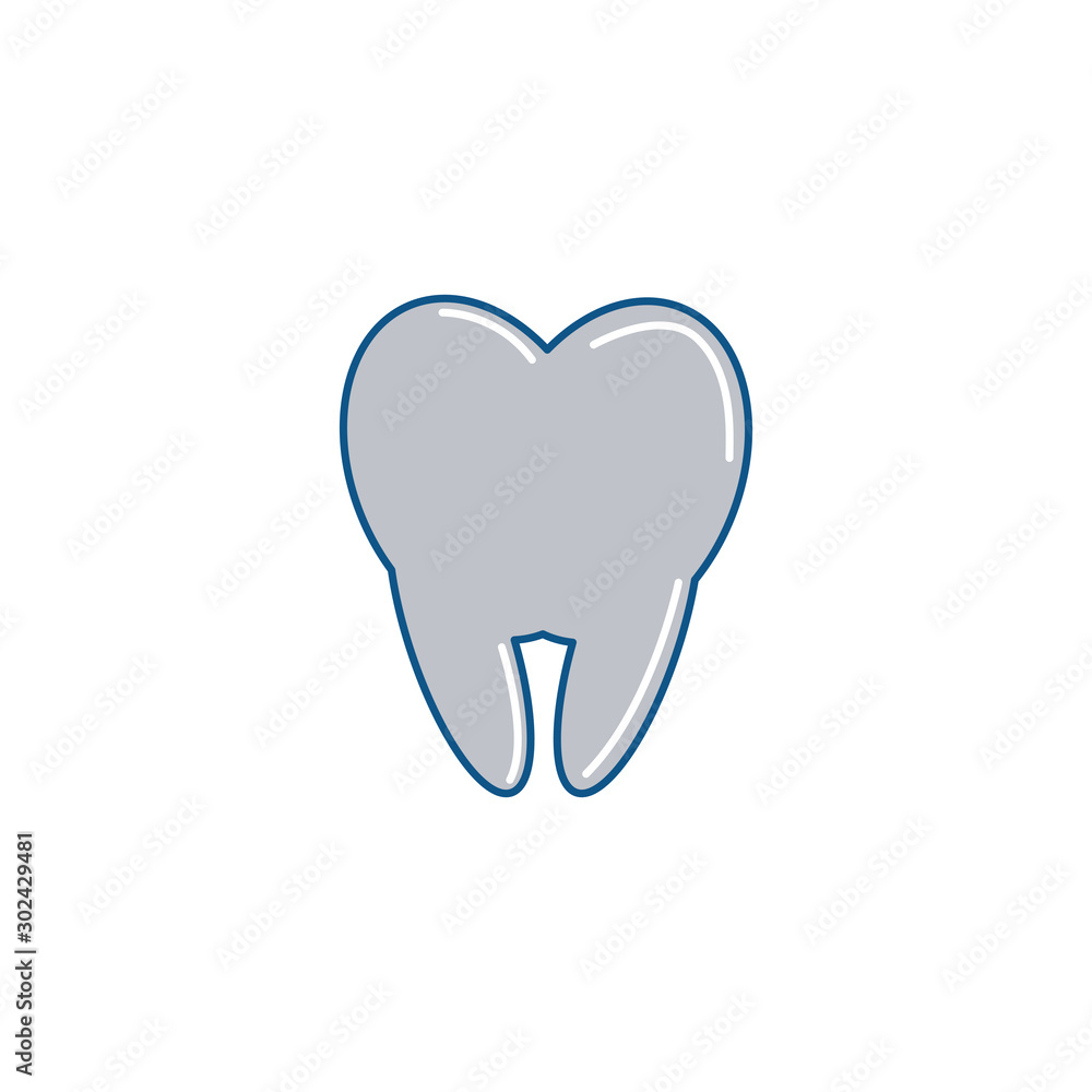 Isolated tooth icon fill design Isolated tooth icon fill design