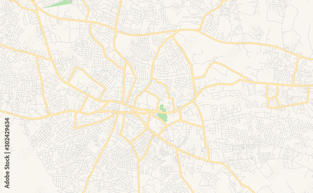 Printable street map of Akure, Nigeria