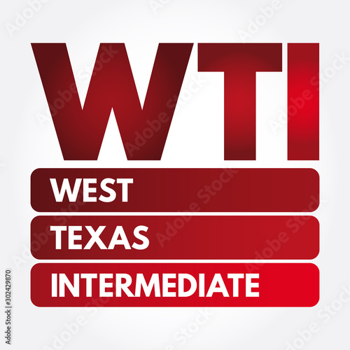 WTI - West Texas Intermediate acronym, concept background
