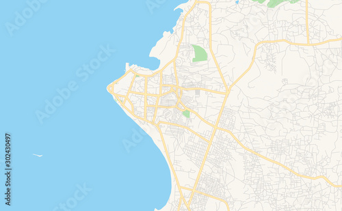 Printable street map of Zanzibar, Tanzania