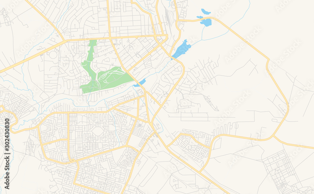 Printable street map of Ndola, Zambia