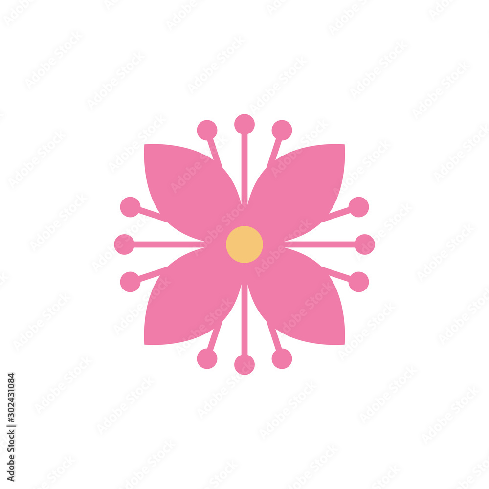 Isolated flower icon flat design Isolated flower icon flat design