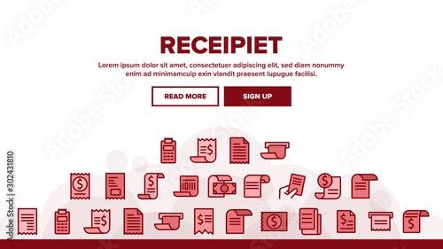 Receipt Bill Landing Header Vector